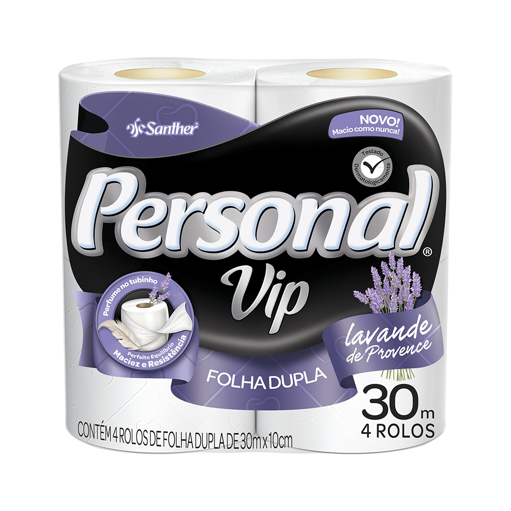 Papel Higiênico Personal Vip Folha Dupla Lavanda 30m C4 Super Marajá 1366